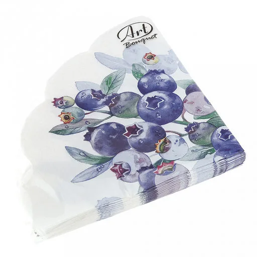 Салфетка Art Bouquet Rondo "Черника" Ф32см, 12шт., 3-х слойная