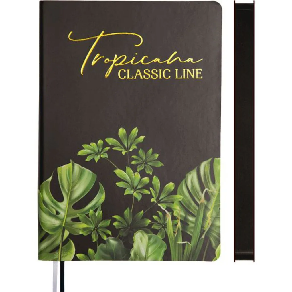 Ежедневник недат. А5 deVENTE   Tropicana 320стр., черный с рисунком, тв.обл.,кожзам.,бумага 70г/м