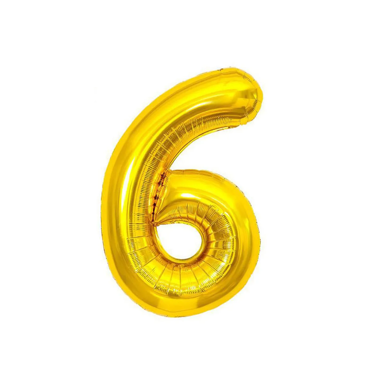 Воздушный шар, 40"/102см, MESHU, цифра 6, золотой, фольгированный