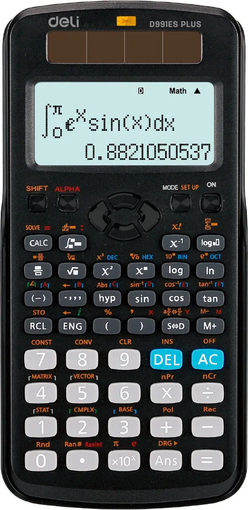 Калькулятор  12 разр. Deli  научный, 3-х строчный, черный, ED991ES