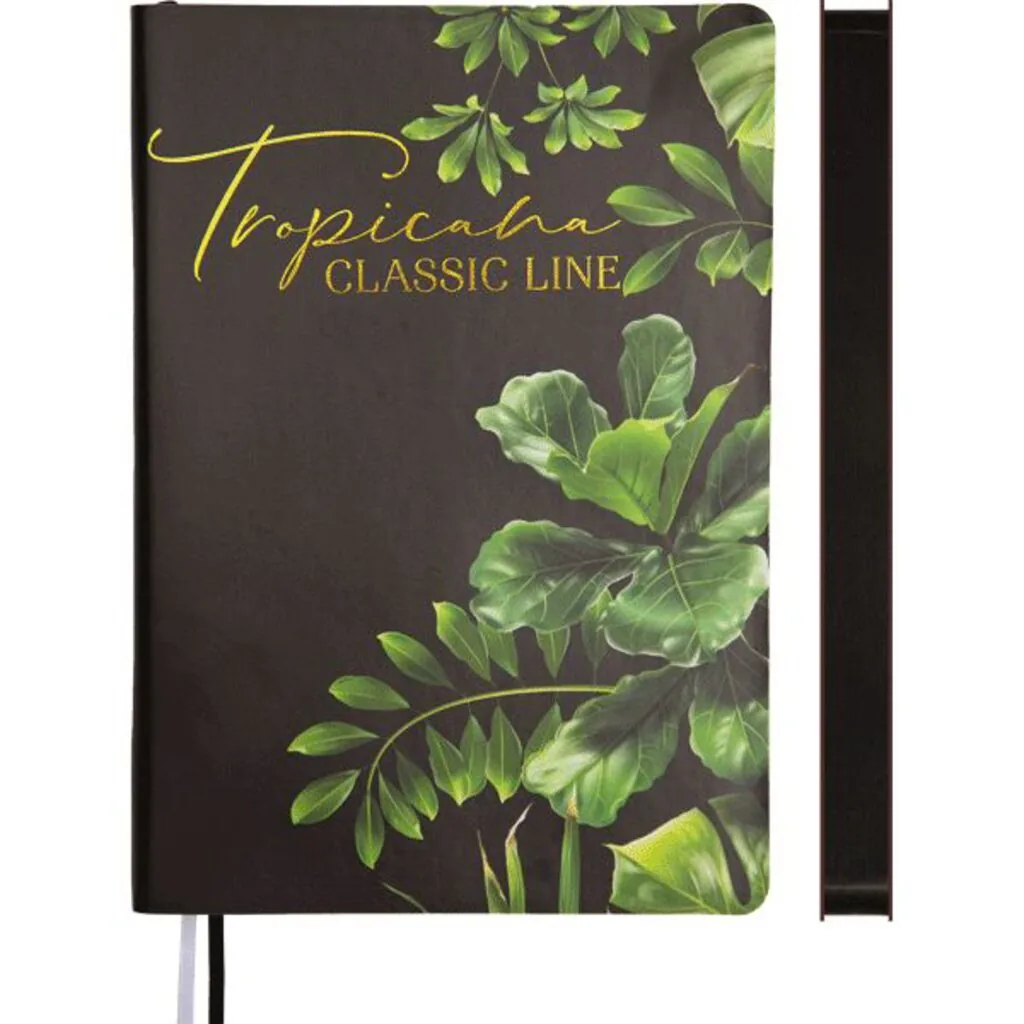 Ежедневник недат. А5 deVENTE   Tropicana 320стр., черный с рисунком, тв.обл.,кожзам.,бумага 70г/м