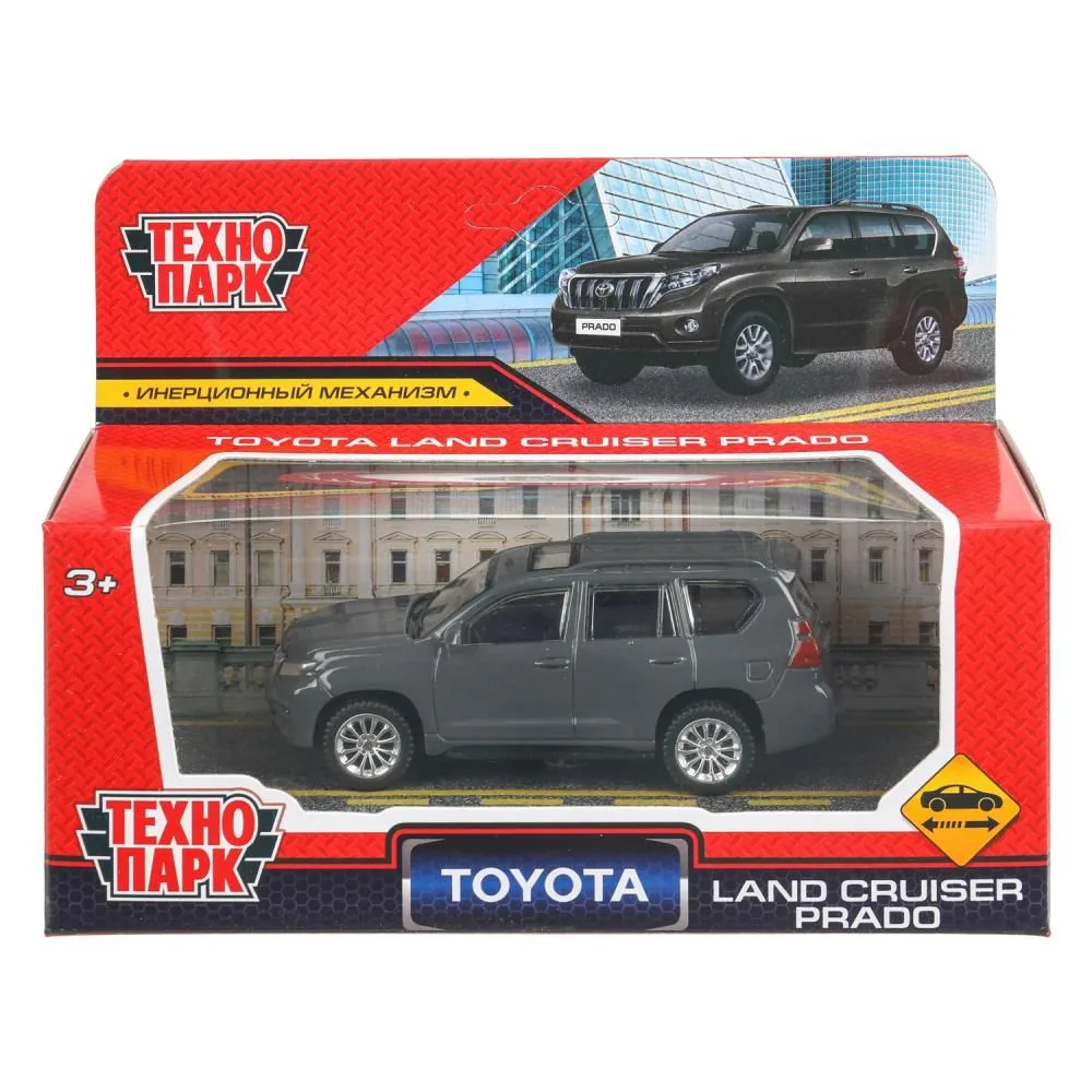 Машинка металл. 10,5см "TOYOTA LAND CRUISER PRADO" инерц,мокрый асфальт