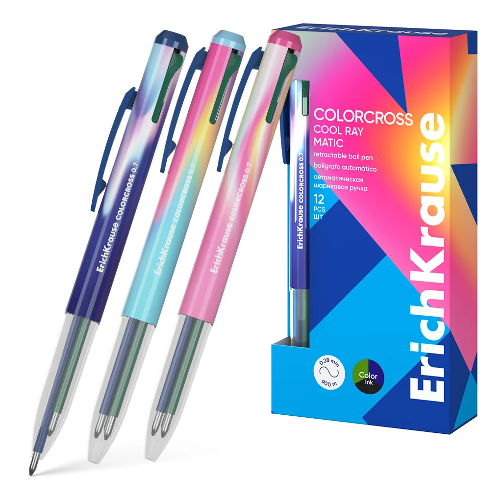Ручка шар. многоцв.  3-х цветная "Colorcross Matic Cool Ray" 0,7мм