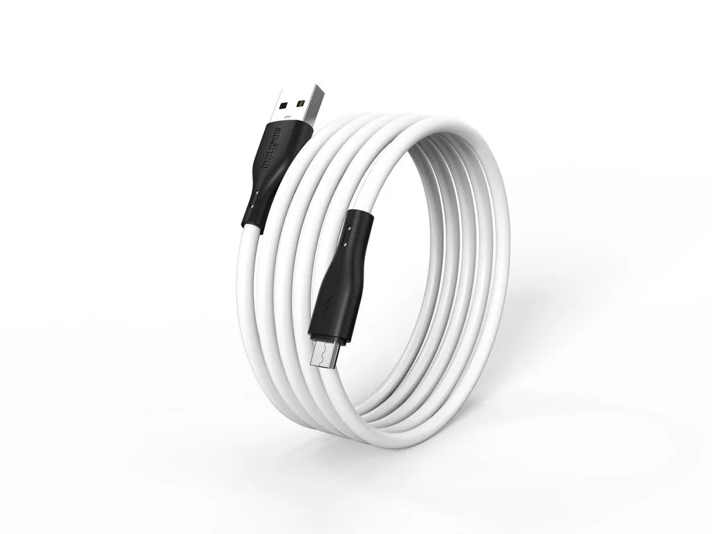 Кабель Smartbuy S21 MicroUSB для зарядки и передачи данных, белый, 2,4А, 1м