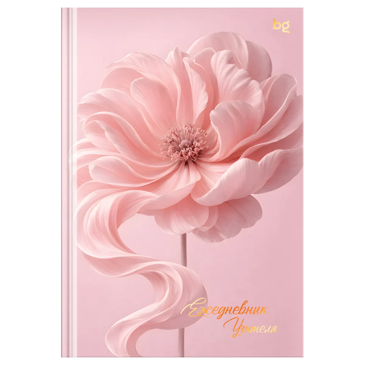 Ежедневник для учителя BG А5 152л. "Нежный цветок", soft-touch ламинация, тиснение фольгой