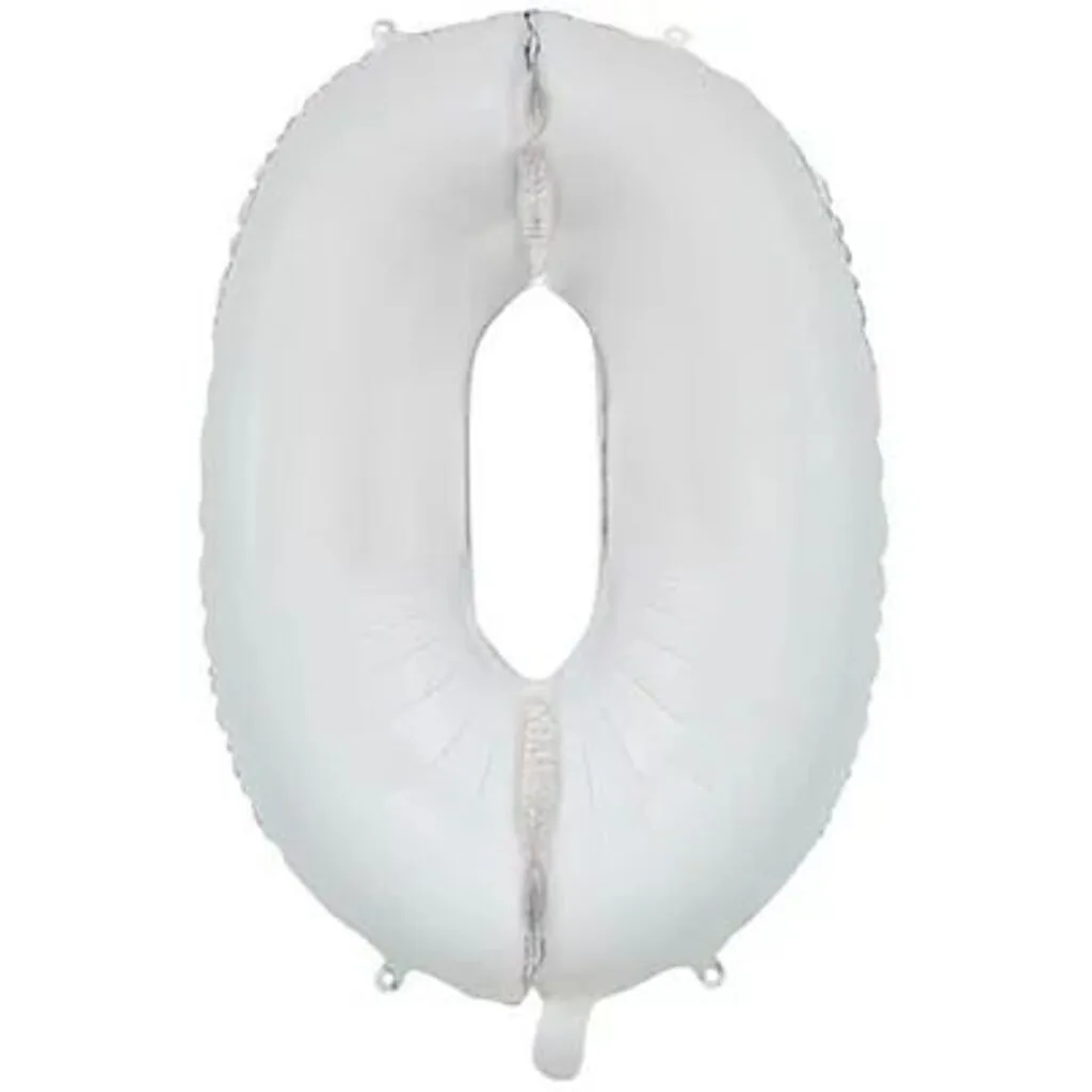 Шар фольга 26" "Цифра 0" White