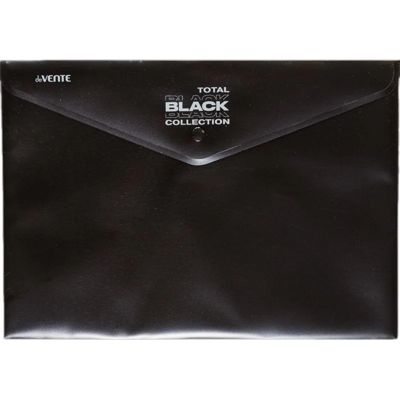 Конверт на кнопке  с рисунком А4 TOTAL BLACK, 0,18мм, непрозрачная
