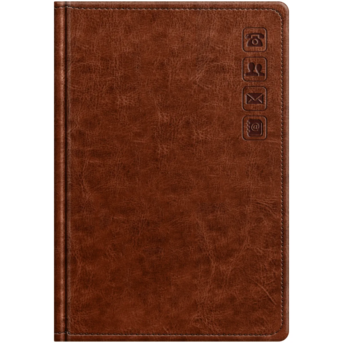 Телефонная книга А5, 80л., кожзам, BG "Небраска. Коричневый", с вырубкой