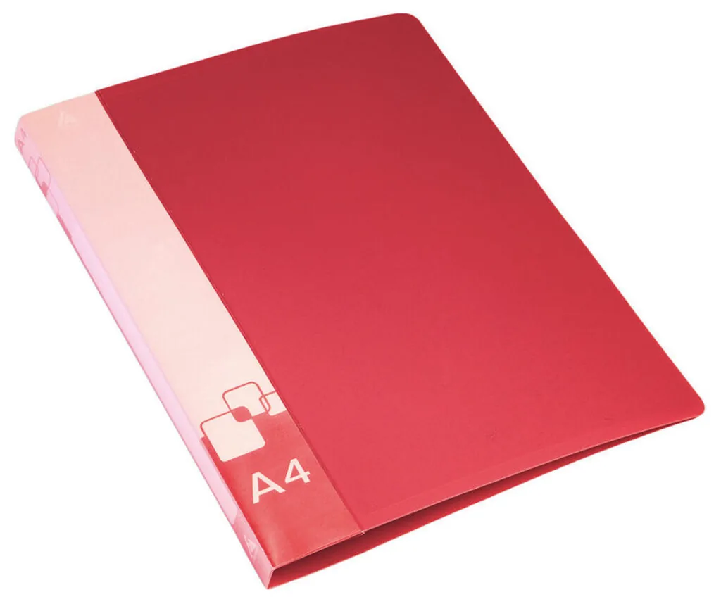 Папка 2 кольца 18 мм 0,7 мм пластик А4 красная