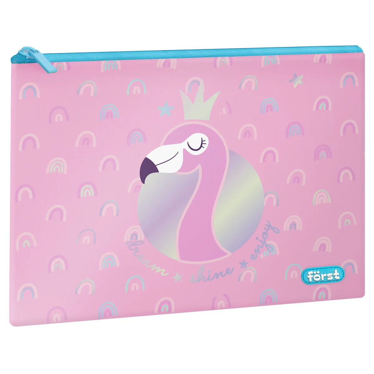 Папка текстильная А5 Först "Shiny flamingo", 255*205мм, 1 отделение, полиэстер