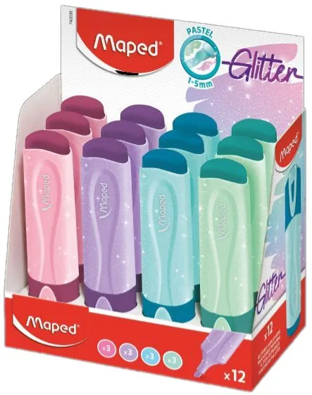 Текстовыделитель MAPED 1-5мм FLUO PEP'S CLASSIC с блест., пастельные цвета