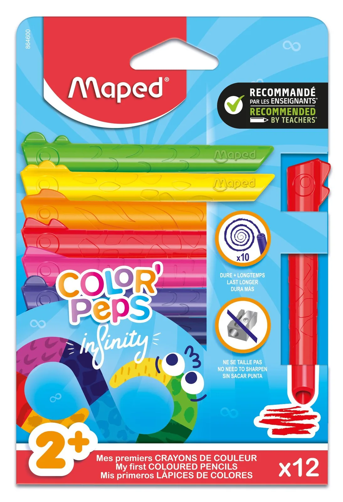 Карандаши цвет. 12цв  Maped Color Peps Infinity kidy ударопрочные, карт.упак.