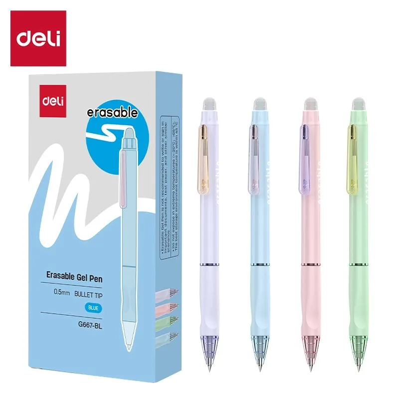 Ручка гелевая стираемая Deli "Erasable" синяя, 0,5мм