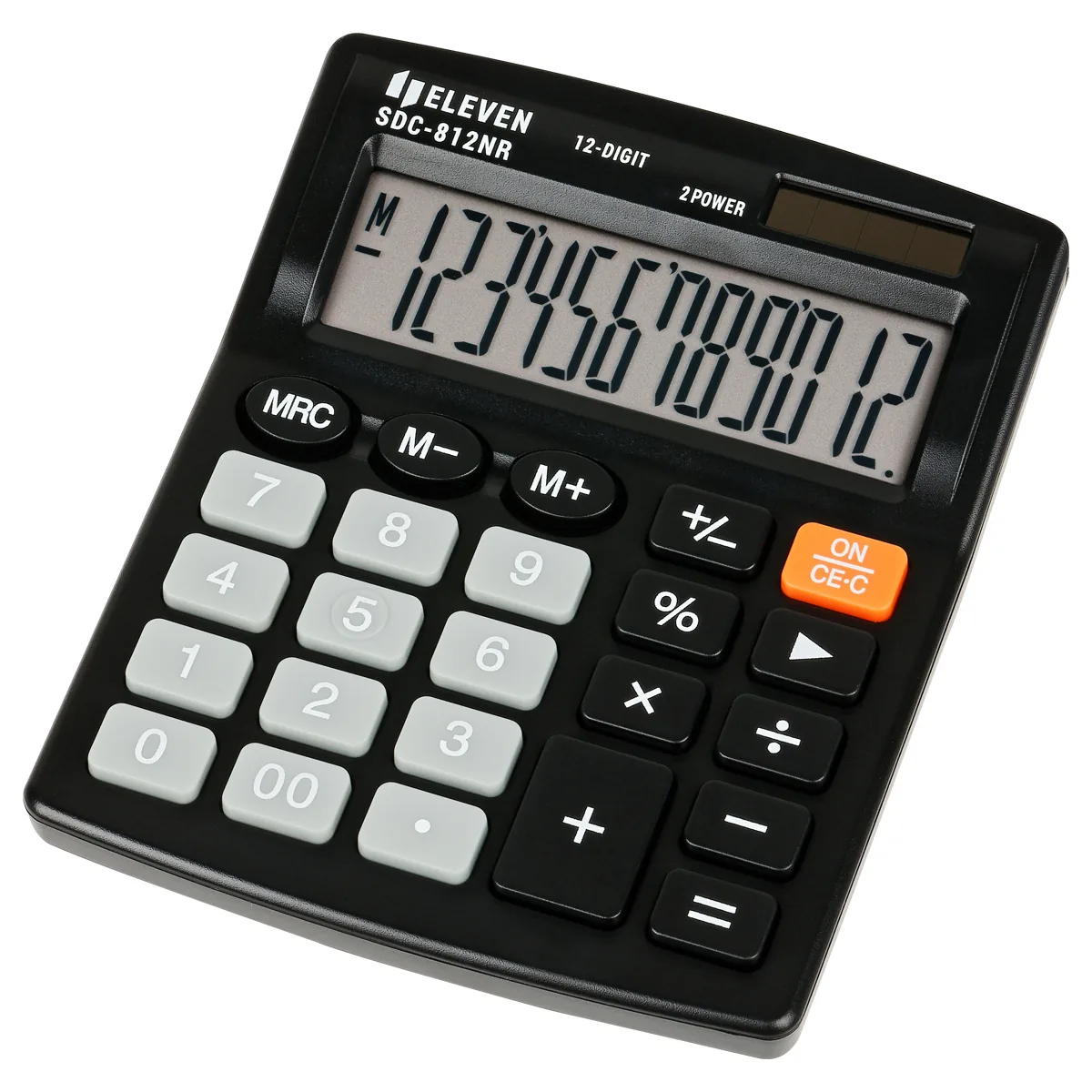 Калькулятор настольный Eleven SDC-812NR, 12 разрядов, двойное питание, 127*105*21мм, черный