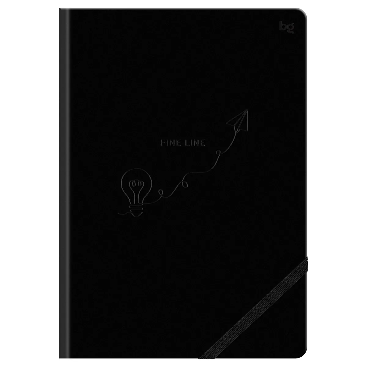 Записная книжка А5, 80л., BG "Тонкая грань", кожзам, с резинкой, черный