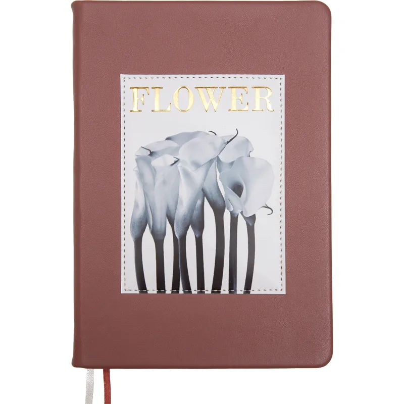 Ежедневник недат. А5 deVENTE Flower 272 стр.,темно-розовый,тв.обл.,кожзам, аппликация