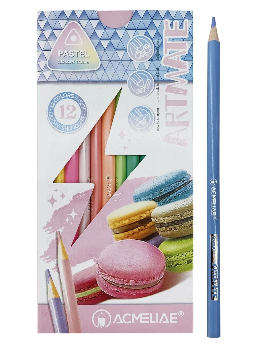 Карандаши цвет. 12цв  Acmeliae Pastel Artmate  трехгранные