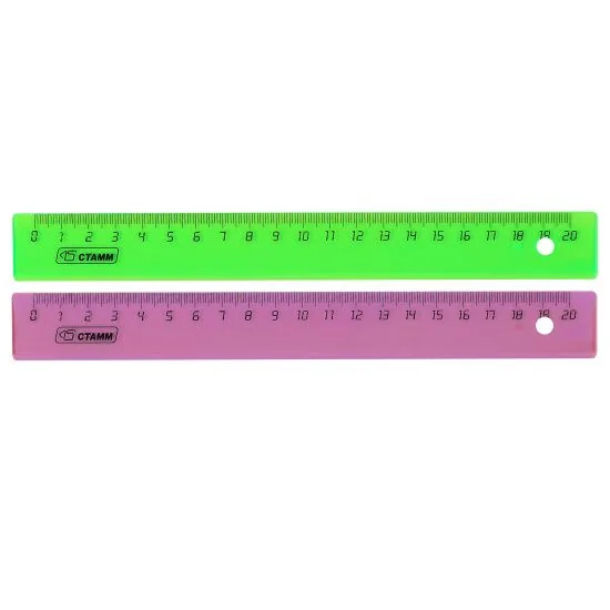 Линейка 20 см цветная NEON Cristal, ассорти