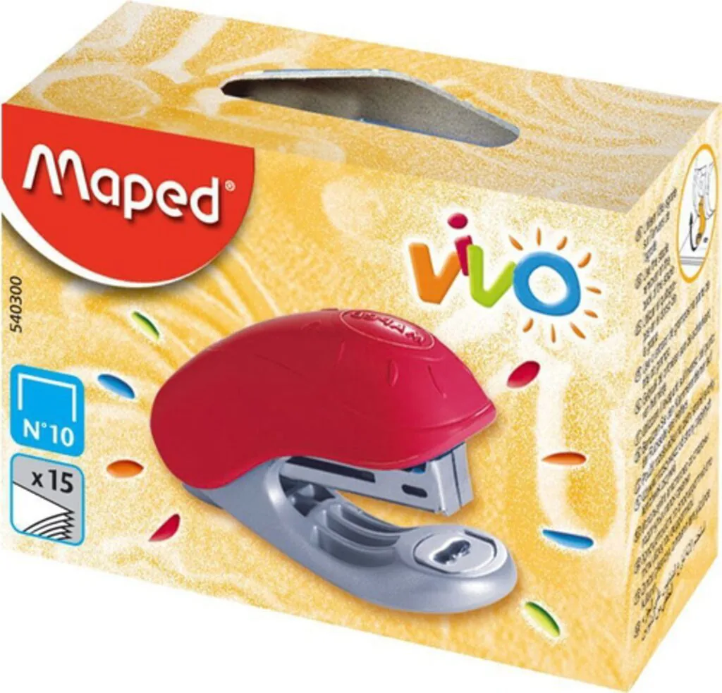 Степлер MAPED №10 на 15 листов, детский, пластик, антистеп.
