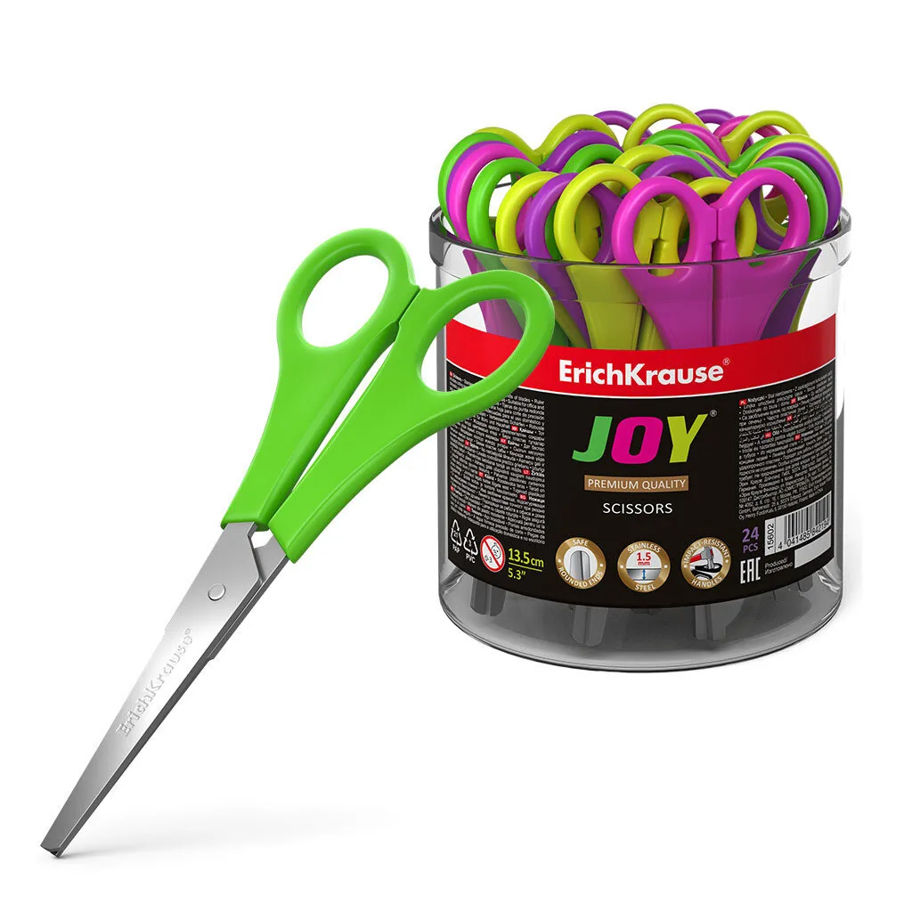 Ножницы детские EK "Joy" 13,5 см, в стакане