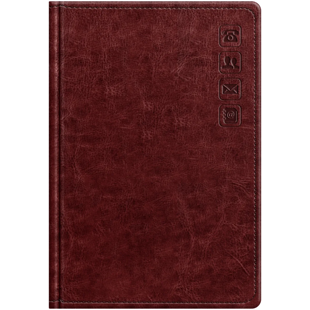 Телефонная книга А5, 80л., кожзам, BG "Небраска. Тёмно-красный", с вырубкой