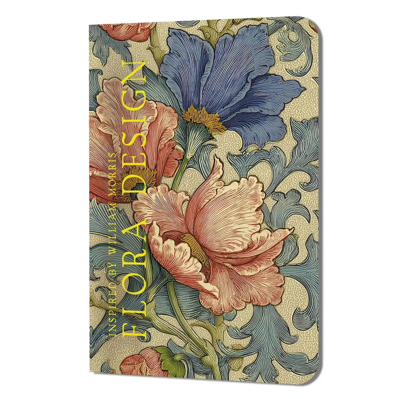 Записная книжка А5  32л. картон, скоба "FLORA DESIGN. Inspired by William Morris. Розовые и голубые