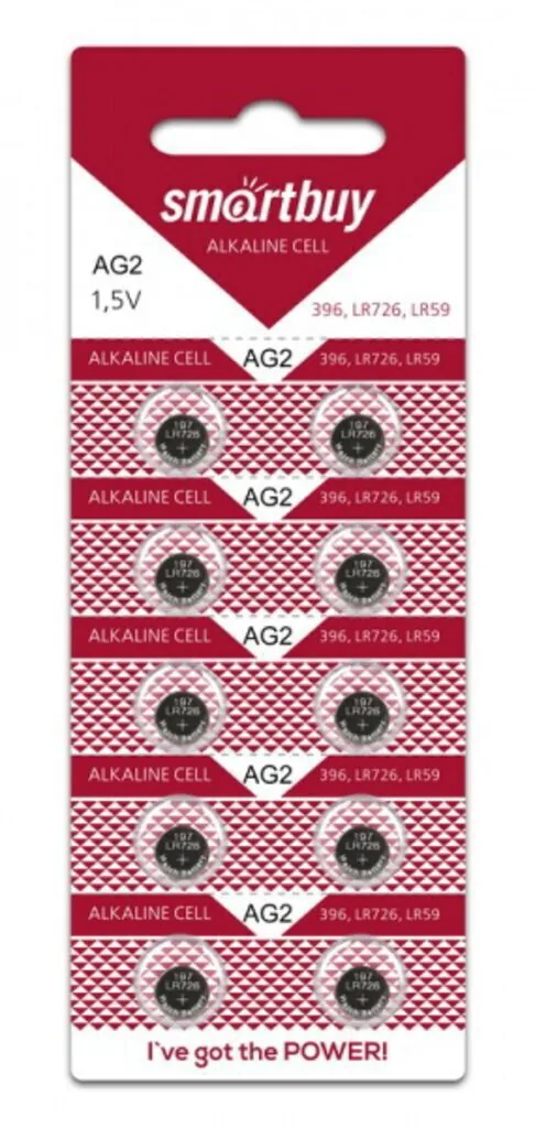 Батарейка-таблетка G-2-10B Smartbuy Alkaline, блистер, цена за 1 шт