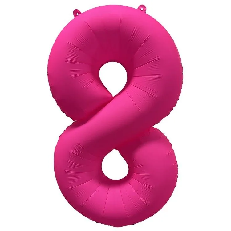 Шар фольга 40" "Цифра 8" Неон Pink