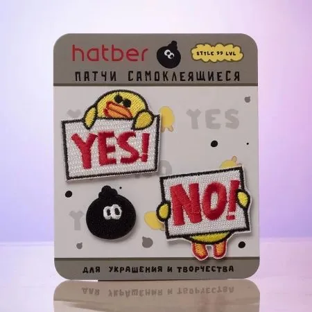 Набор декоративных самоклеящихся наклеек-патчей "YES NO"
