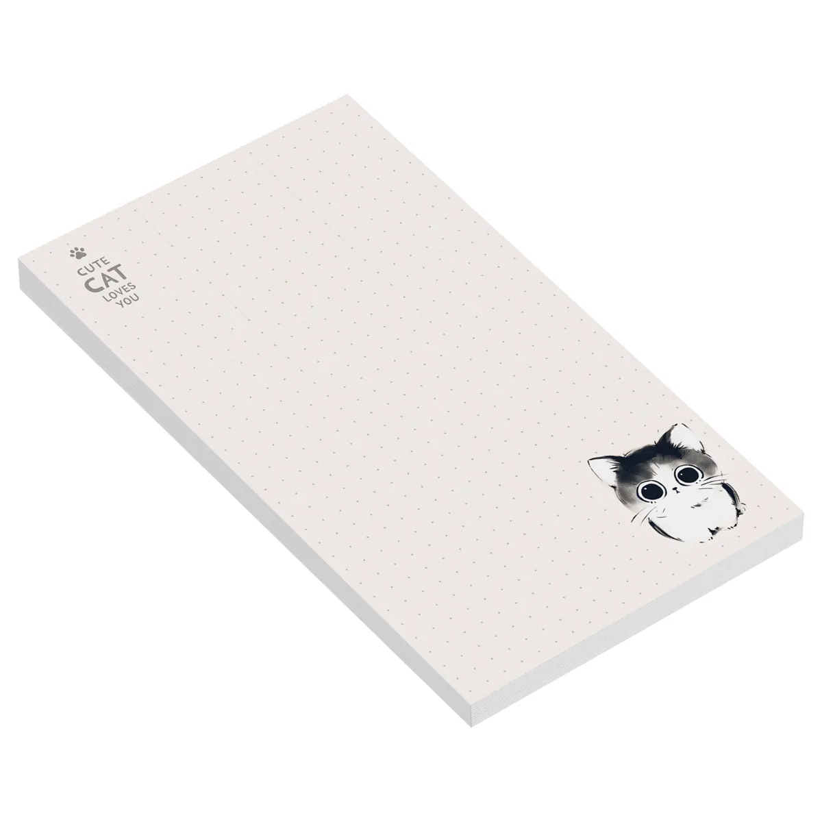 Блок для записей MESHU "Cute cats", 10*17см, 50л., на склейке