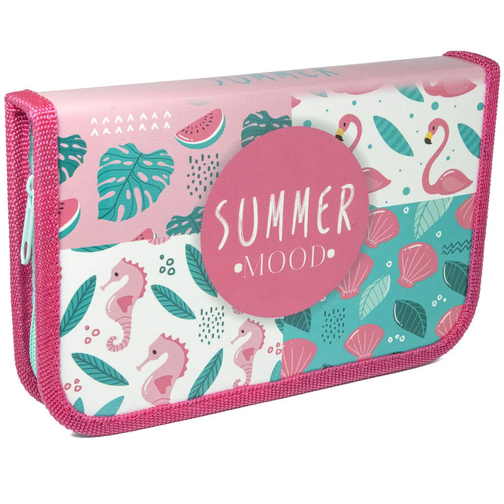 Пенал 1 отд. с 1-ой откид.пл. (190*115*30) молния, лам.картон "Морской микс"