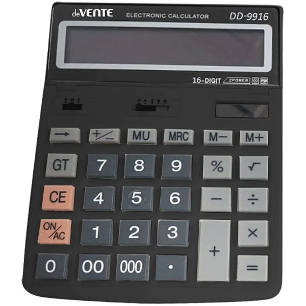 Калькулятор  14 разр. deVENTE"  настольный, черный DD-9916