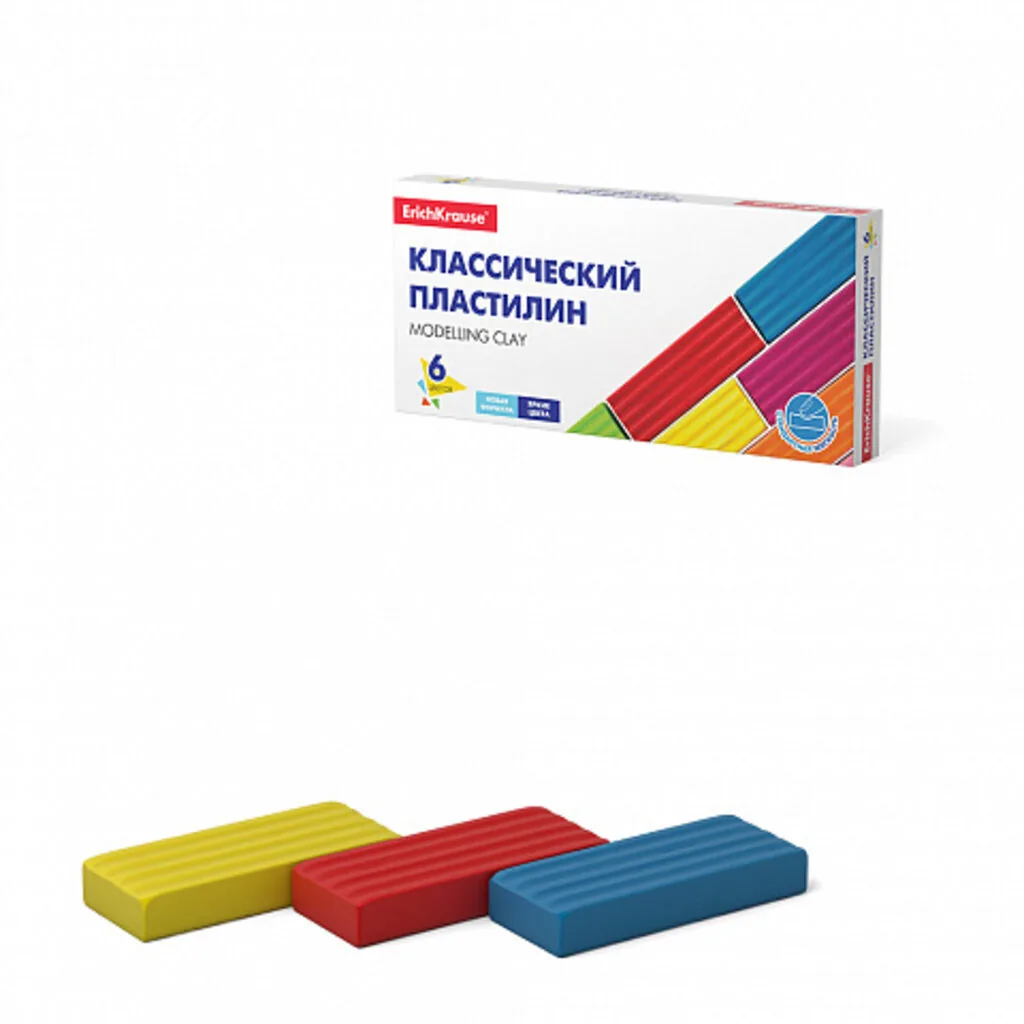Пластилин  6цв  96гр. Erich Krause Basic