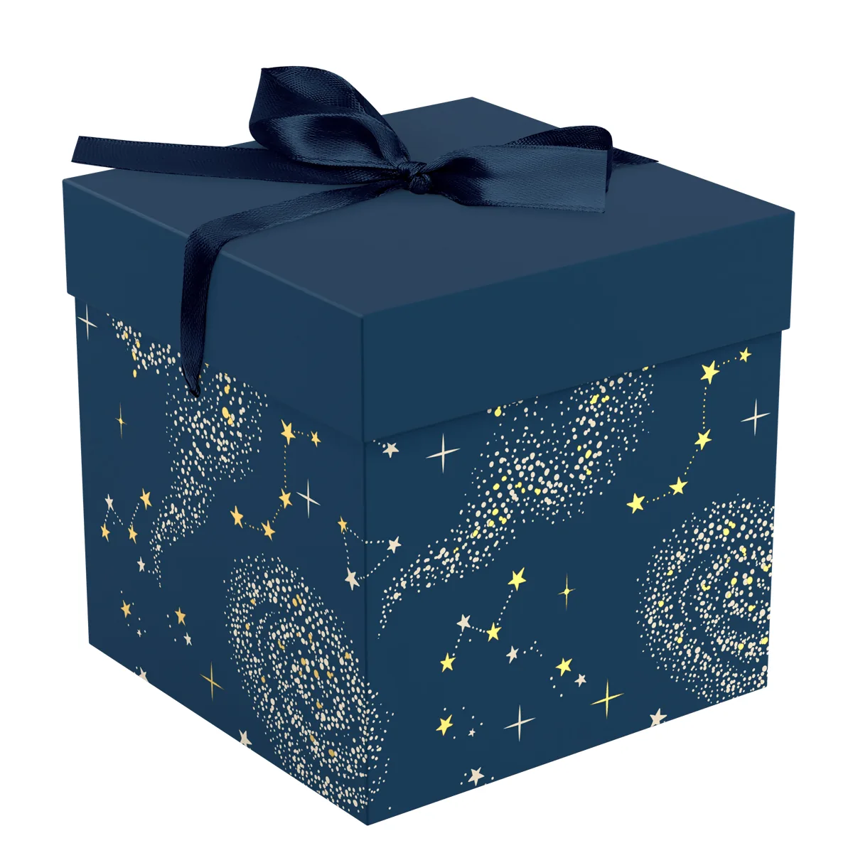 Коробка складная подарочная MESHU "Магия", (15*15*15см), с лентой, отд фольгой
