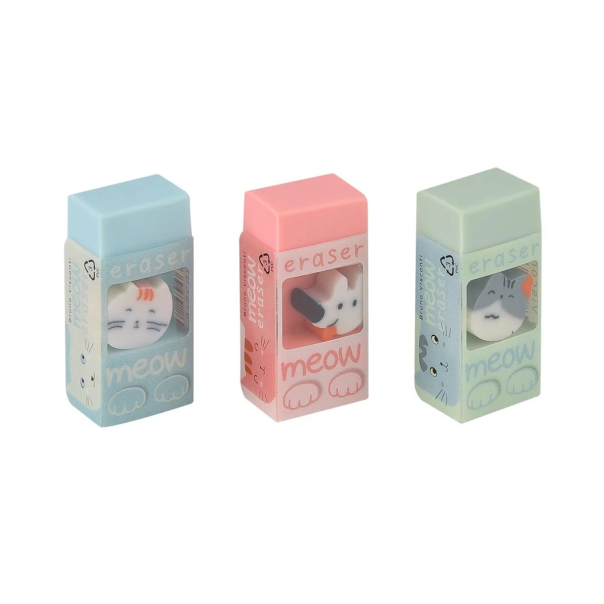 Ластик  BV "Meow" 5,2*2,4*1,7см, 3 вида