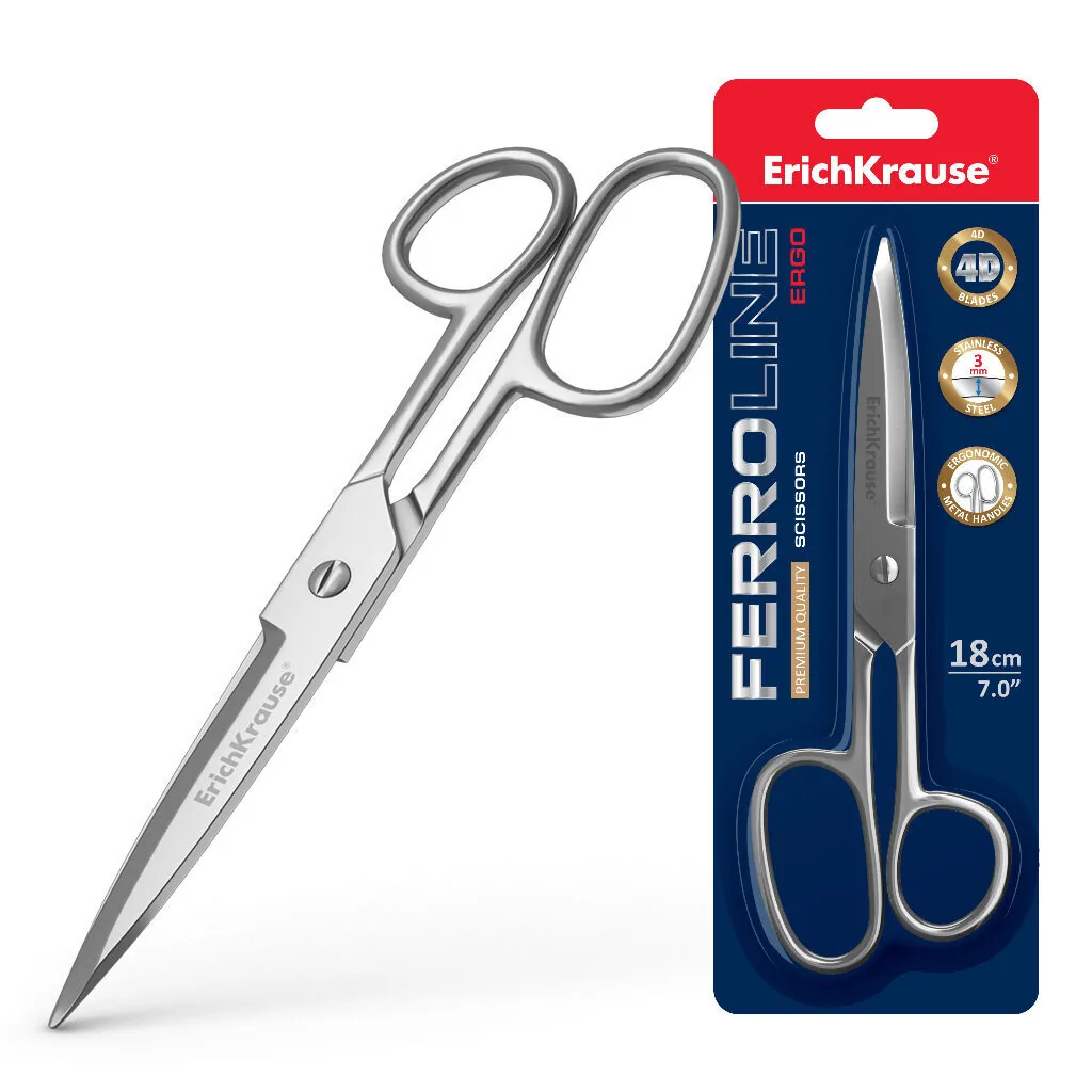 Ножницы EK "Ferro" 18 см. цельнометалл.