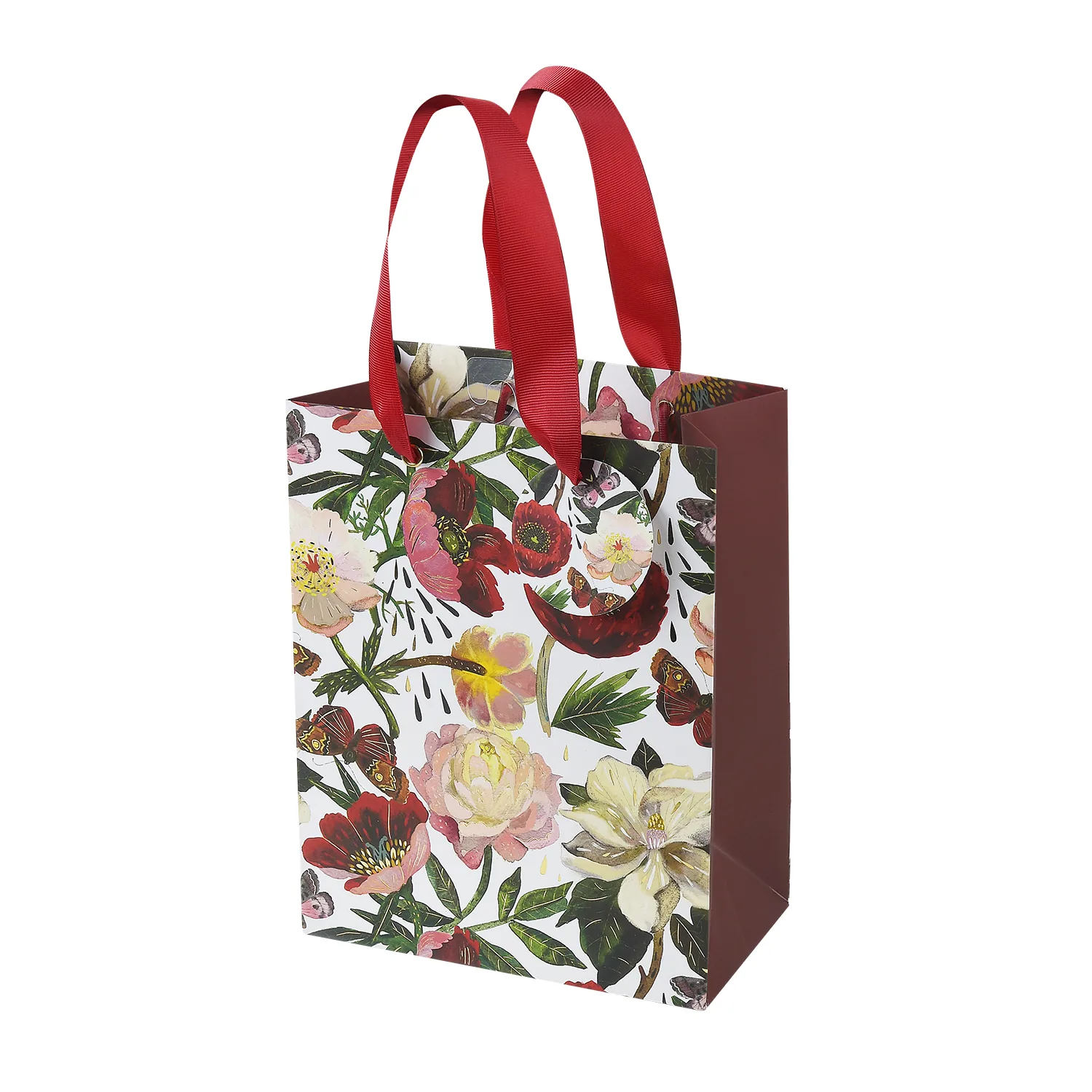 Пакет подар. бумажн. 18*23*10 см 210гр/м2 Flora. Пионы