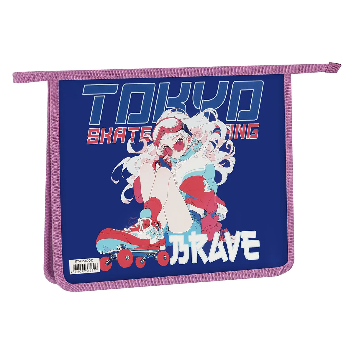 Папка для тетрадей 1 отделение, ArtSpace "Tokyo brave", А5, пластик, на молнии