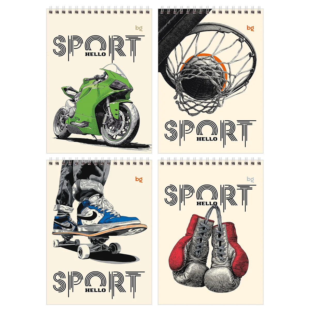 Блокнот А5 40л. на гребне BG "Спорт"