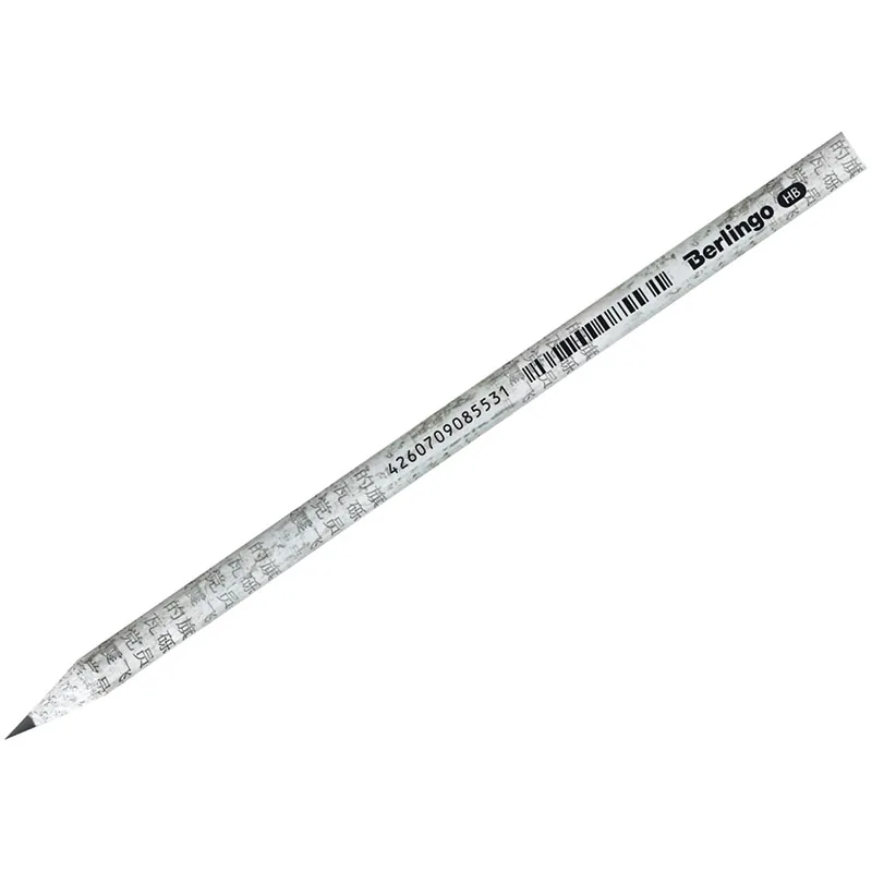 УЦЕНКА - Карандаш ч/г Berlingo "Paper Pencil" HB, из переработанной бумаги, круглый, заточен (осн 320772)