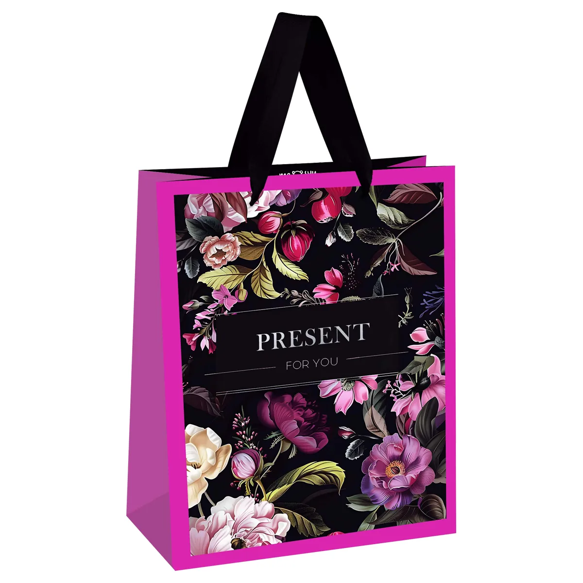 Пакет подарочный 26*32*12см MESHU "Floral present", матовая ламинация