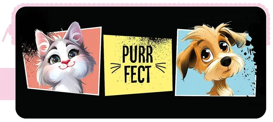 Пенал-косметичка (200*90*40) молния, ткань "Purrfect"