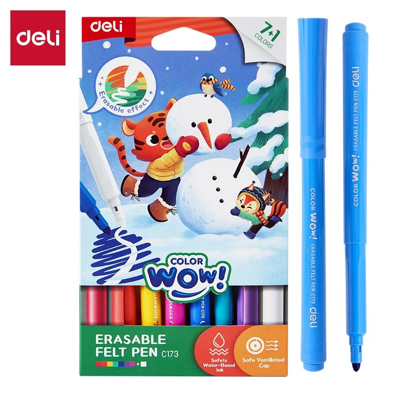 Фломастеры  7цв "Deli. Color wow", стираемые