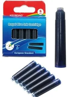 Картридж KEYROAD для перьевой ручки син., 6шт