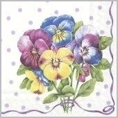 Салфетка Art Bouquet "Анютины глазки" 33*33см, 20шт., 3-х слойная