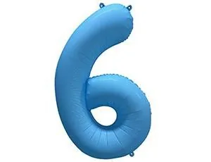 Шар фольга 40" "Цифра 6" Неон Blue