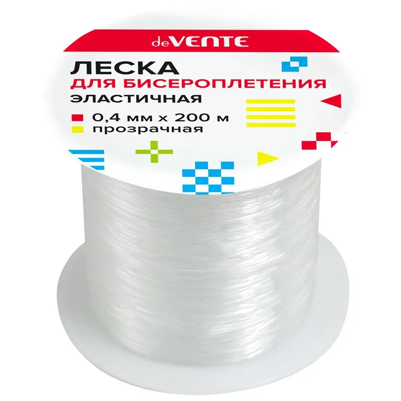 Леска д/бисера "deVENTE. Elastic Line" 0,4мм, 200м, прозрачная