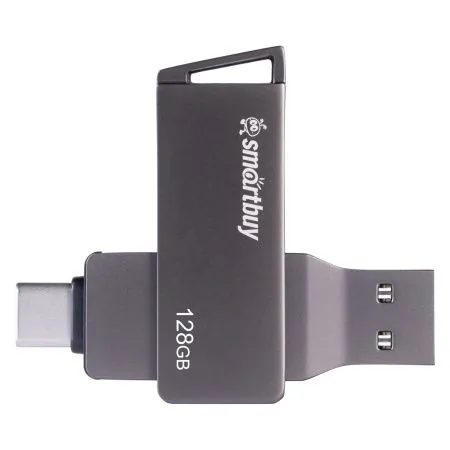 Флеш-драйв 128 GB UFD 3.0/3.1 Smartbuy Phantom Metal Dual Type-C/Type-A