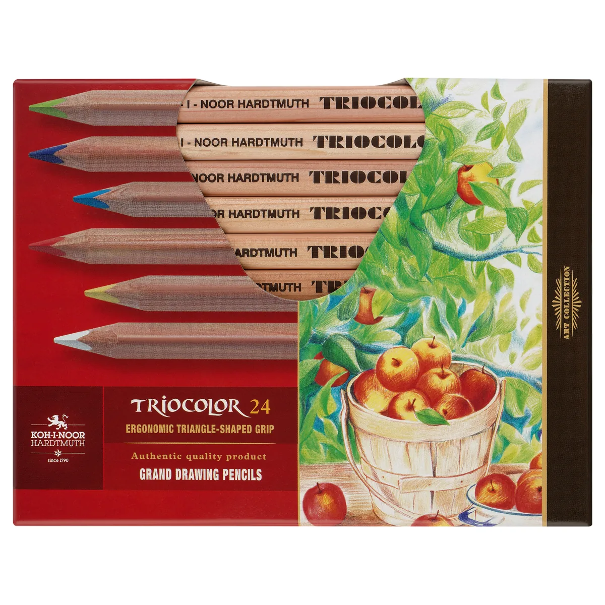 Карандаши цветные Koh-I-Noor "Jumbo Triocolor 3151", 24цв., трехгран., утолщен., неокр. корпус, картон