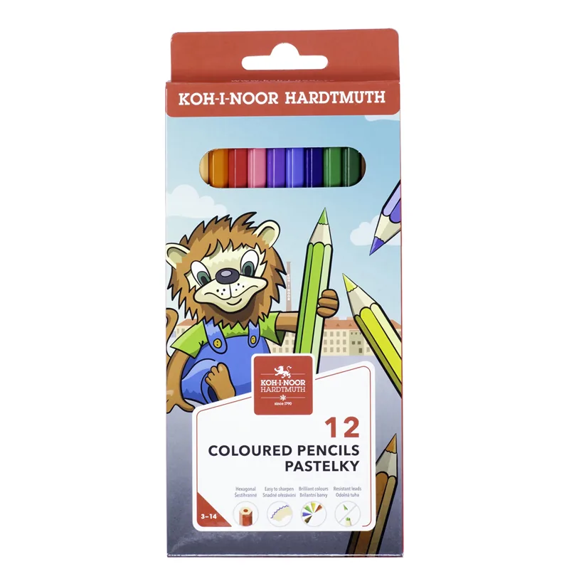 Карандаши цветные Koh-I-Noor "Lion", 12цв., заточен., картон, европодвес (ПОД ЗАКАЗ)